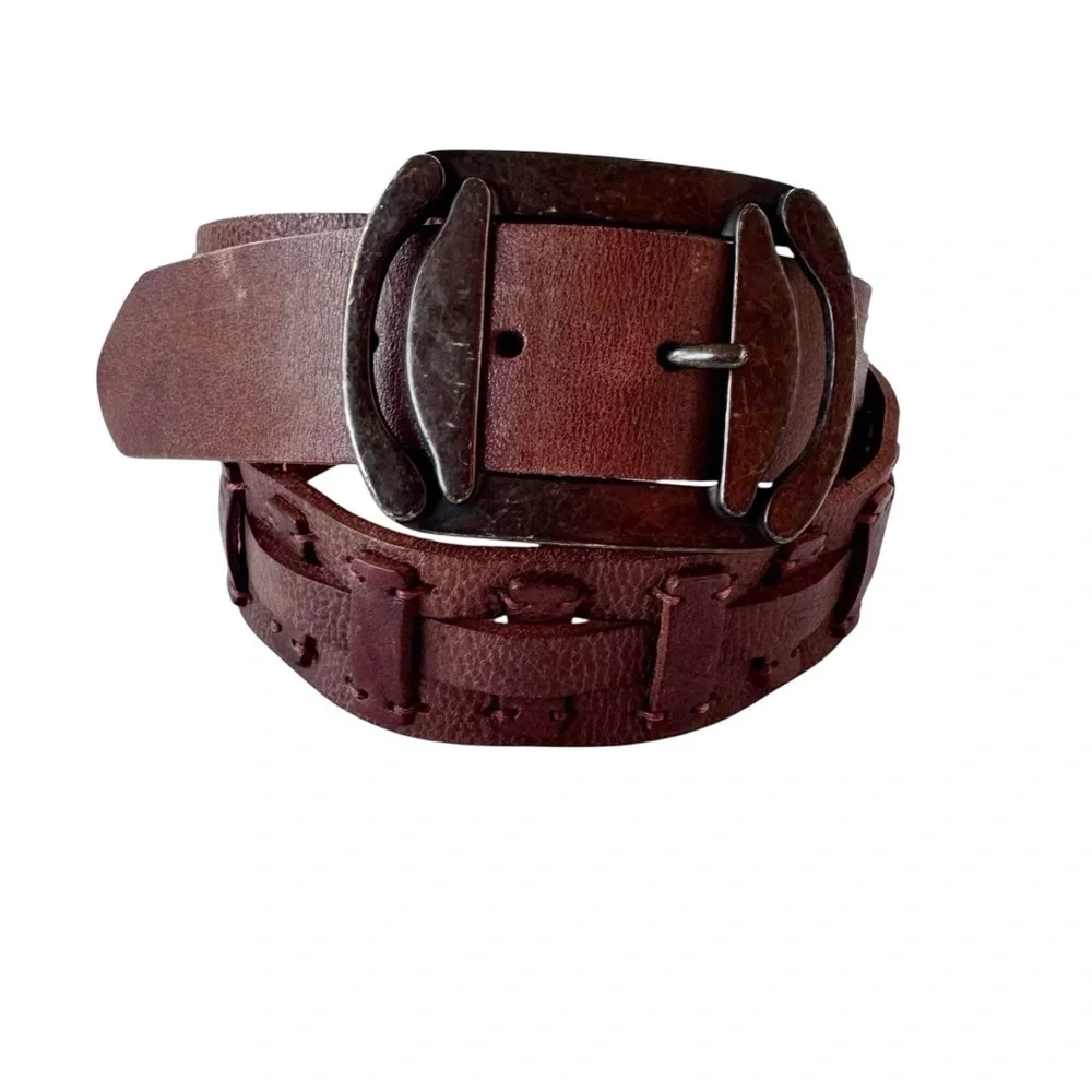Vintage Levi’s Leather Woven Belt Brown unisex Size 36
